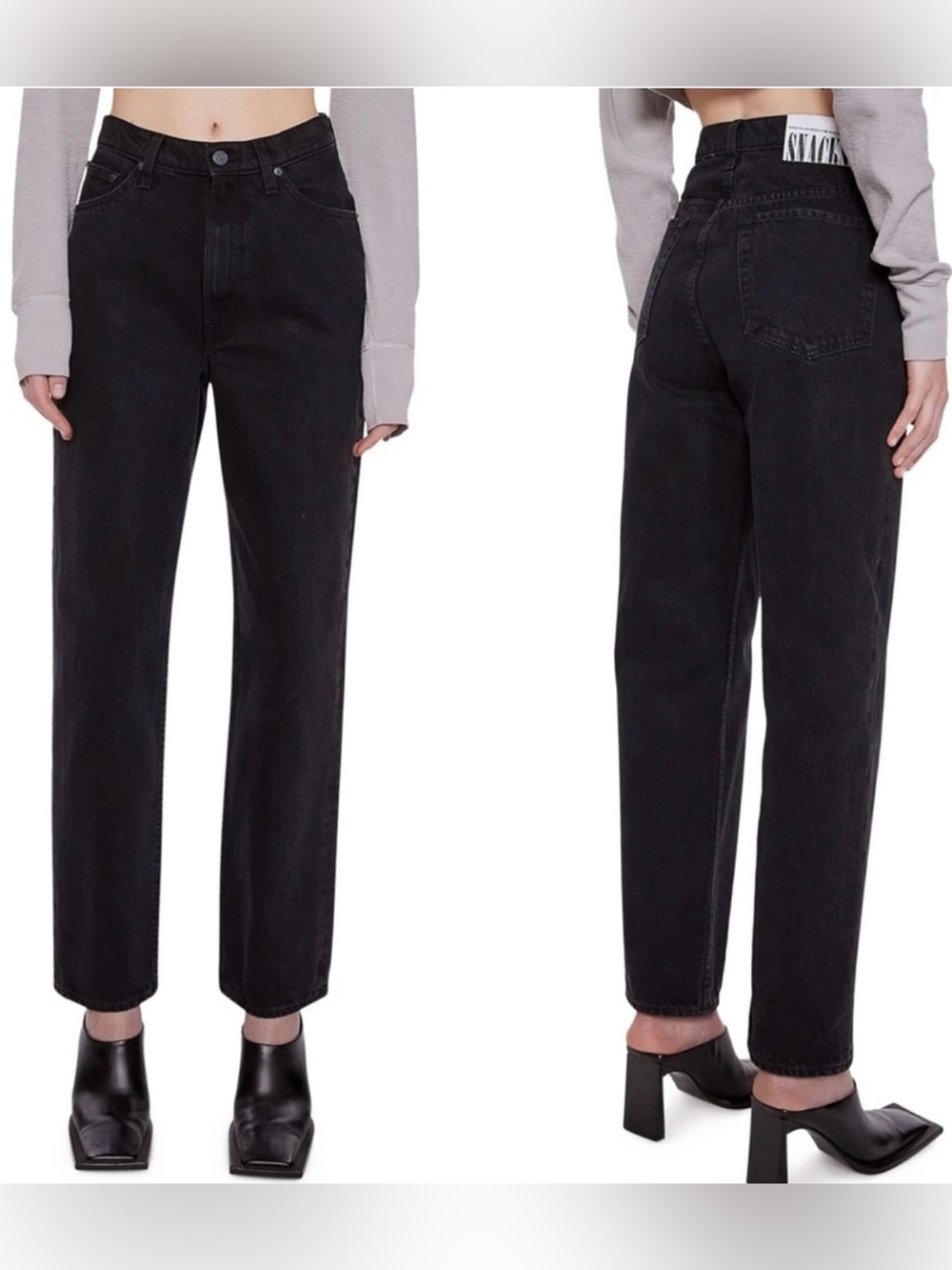 MOTHER wide leg leg jeans Stack Hover High Waist Ankle Size 26 barrel leg
